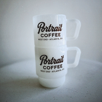 Portrait Milk Glass Mug