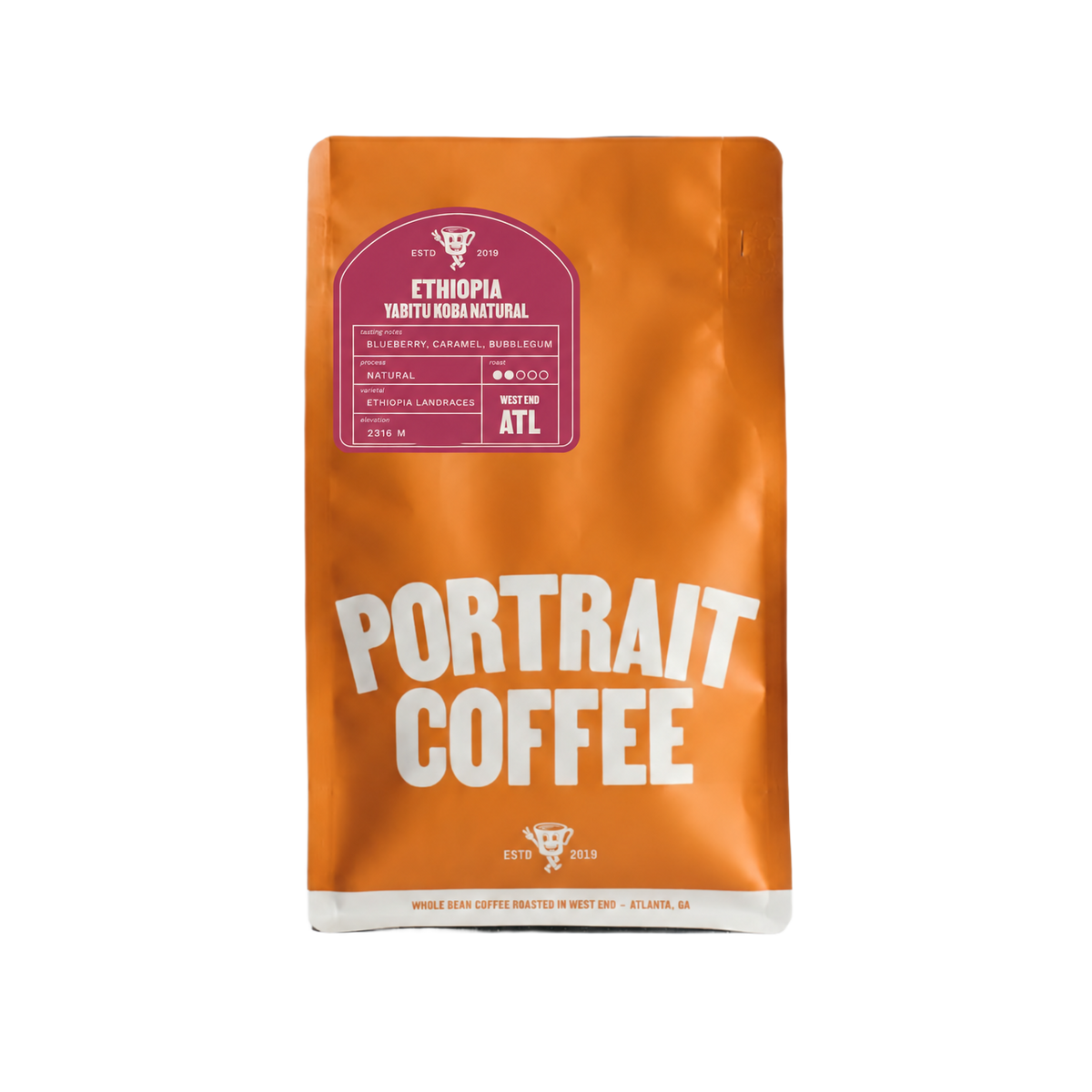 Ethiopia Yabitu Koba Natural single origin coffee bag, 310 g, Portrait Coffee Atlanta